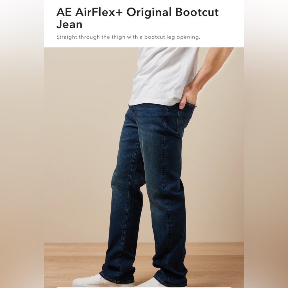 Men’s American Eagle Airflex Bootcut jeans. NEVER WORN 36x32